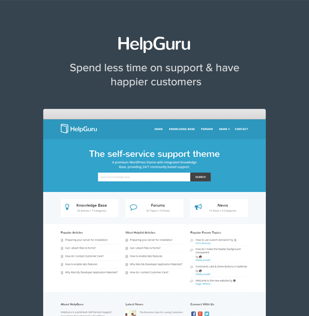 HelpGuru - A Self-Service Knowledge Base WordPress Theme - 1